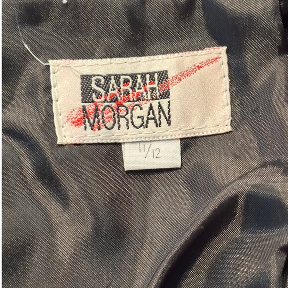 Vintage 80s Sarah Morgan black 100% Leather Suede high waist mini skirt sz 11/12 - Picture 5 of 10